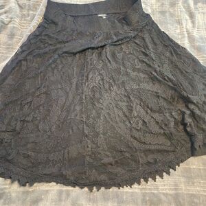 torrid Black Lace Midi Skirt with Scalloped Hem